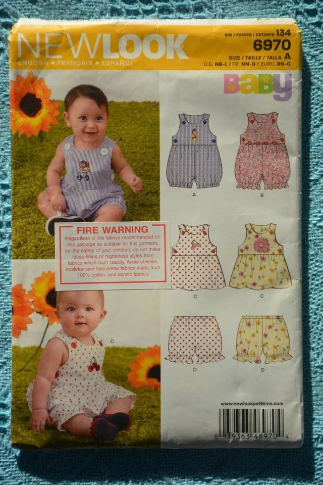 #6970 NEW LOOK for Baby Sewing PATTERN-Overalls-Top-Pantaloons Size NB-S-M-L - image 1 of 1