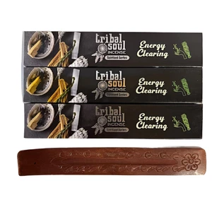 Tribal Soul Energy Clearing Spiritual Incense Gift Set with Wooden Holder, 3 Pac - Picture 1 of 4