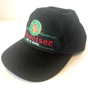 Vintage Budweiser King of Beers Snapback Hat Black Made In USA Official Product - Picture 1 of 8