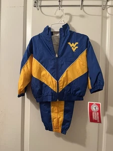 West Virginia Mountaineers Baby Boys 2 Piece Wind Tracksuit Set Size 18 Months - Picture 1 of 11