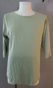 Chico's The Ultimate Tee Sage Green Slub Knit Longer Pleat Back Tunic SIze 2 (L) - Picture 1 of 3