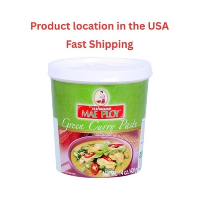 Pasta de curry verde Mae Ploy auténtica pasta de curry verde tailandés para curry tailandés... Foto 1 de 4