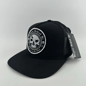 Demons Behind Me Hat Skull Patch Black White Mesh Baseball Cap Rare Adjustable - Imagen 1 de 12
