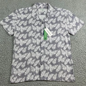 Report Collection Shirt Men Medium Gray Camp Hawaiian Tropical Sustainable NEW - Picture 1 of 7