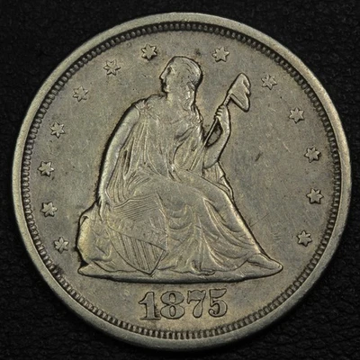1875 S Silver Twenty Cent Piece 20C - Cleaned - Image 1 of 2