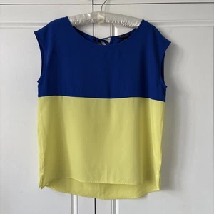 TOMMY HILFIGER Top - Size Medium - Yellow & Royal Blue - Great Condition - Picture 1 of 5