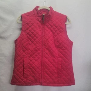 Chaleco acolchado acolchado con cremallera completa Nine West talla mediana rojo Nine West bolsillos - Imagen 1 de 9