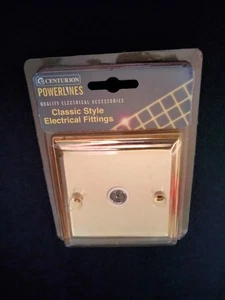 Polished Brass Victorian Style Single Co Axial Socket with White Insert - Picture 1 of 3