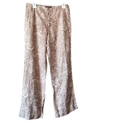 Calça Peruana Connection Paisley Estampa Perna Larga Feminina Marrom Tamanho 10 Excelente Estado Usado - Imagem 1 de 4