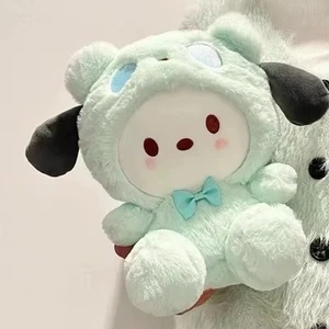 Sanrio Pochacco Plüschpuppe im grünen Bären Pyjama mit Kapuze 10 cm brandneu - Bild 1 von 1
