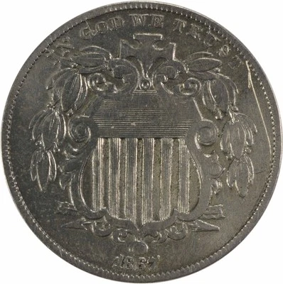 1867 Shield Nickel Rays VF Uncertified #844 - Image 1 of 2