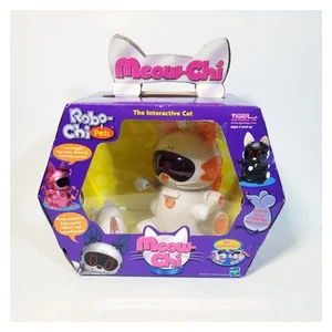Meow-Chi Pink White Interactive Cat Robo-Chi Pet 2000 Tiger Electronics NEW Sega - Picture 1 of 11
