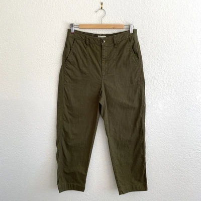 Madewell Camp Pants Kale Green Cropped Utility Style Women’s Medium Relaxed Fit - Image 1 of 4