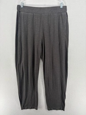 Pantalones EILEEN FISHER M Cáñamo Algodón Orgánico Jersey Cintura Elástica Recto Gris Foto 1 de 4
