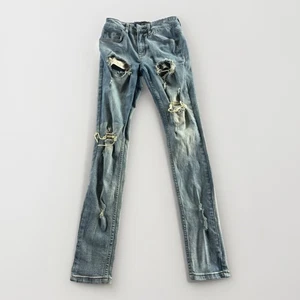 Serenede Skinny Jeans Men’s Size 28x32 Blue Denim Stretch Distressed Ripped - Picture 1 of 7