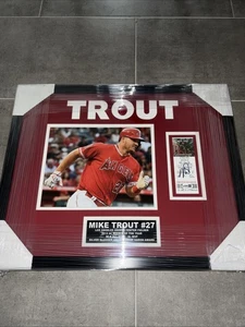 Mike Trout Signed Autographed Game Ticket Photo Angels Custom Framed JSA COA - Picture 1 of 5
