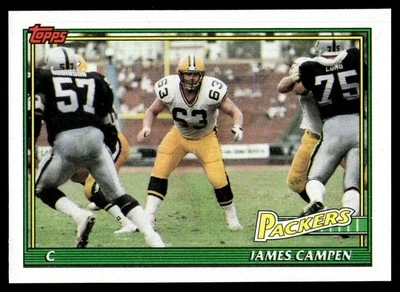 1991 Topps James Campen Rookie Green Bay Packers #454 Set Break - Image 1 of 2