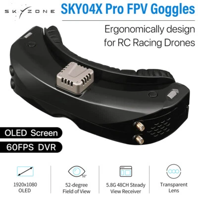 SKYZONE SKY04X PRO OLED 5.8G 48CH Steadyview Receiver 1920X1080 DVR FPV Goggles - Image 1 of 4