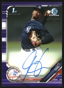 2019 Bowman Chrome Prospect Autographs Purple Refractors #CPALGI Luis Gil /250