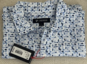 NWT Cremieux size L lucent white blue short sleeve button up shirt mens - Picture 1 of 8