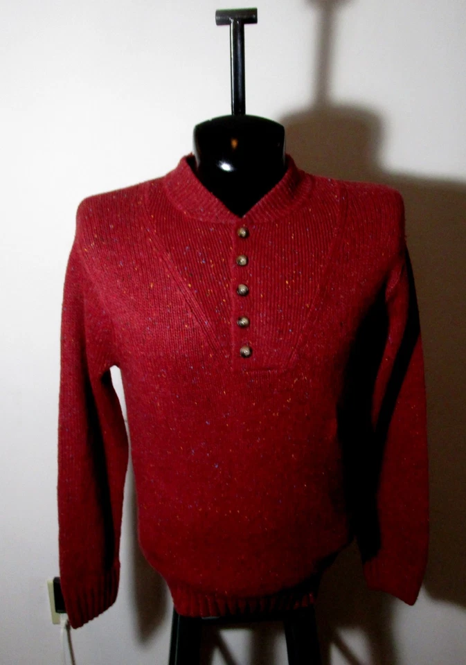 Suéter SCANDIA WOODS Rojo Quemado Henley Mezcla Lana Para Hombre Talla S Nuevo Sin Etiquetas Foto 1 de 4