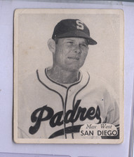 1949 Hage's Dairy Max West San Diego Padres Scarce