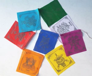 GoodLuck Astamangal Symbols Tibetan Flags - Picture 1 of 6