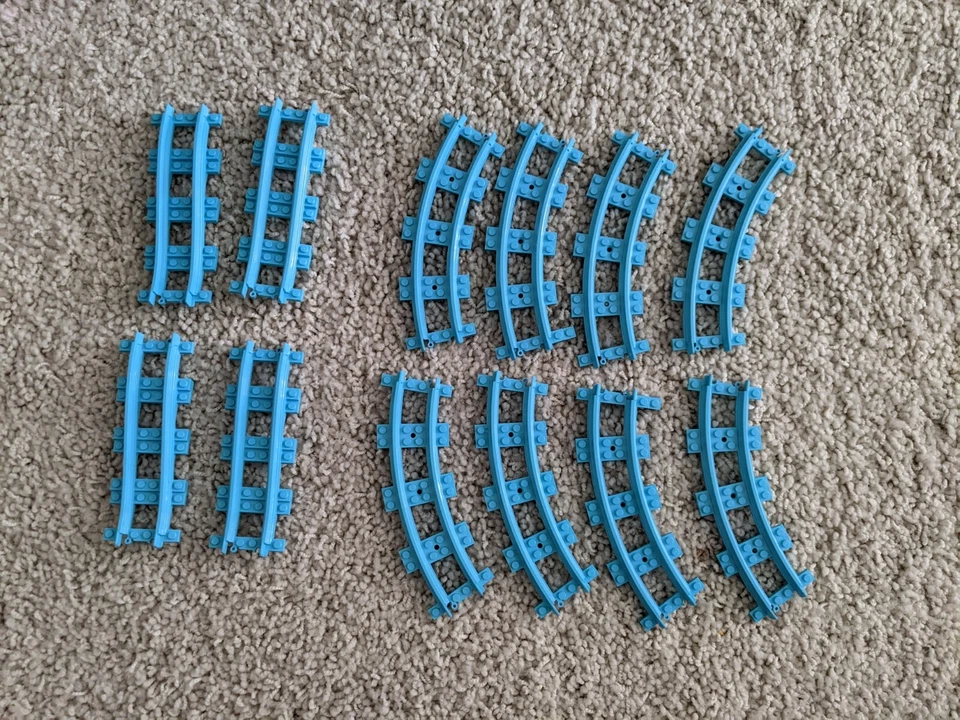 Железнодорожные пути LEGO Rollercoaster, лот из 12 синих, полная петля, друзья 43110 - Изображение 1 из 1