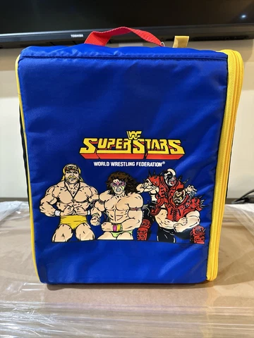 WWE WWF Superstars 1991 Wiz Too Case, Book Bag. Figures Hasbro LJN Hulk Hogan Cover