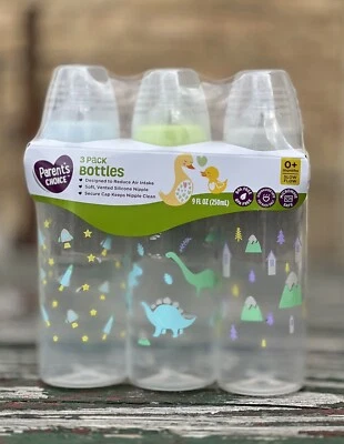 3-Pack PARENTS CHOICE Standard Neck Baby Bottles, 0+ Months, Slow Flow 9 fl oz - Image 1 of 4