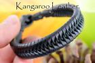 Armband Wristband Kangaroo Leather Black Onyx Men Bracelet Pulsera 4b-108