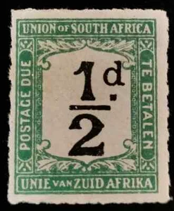 South Africa: 1922 Numeral Stamps - Rouletted ½ P. (Collectible Stamp). - Picture 1 of 1