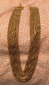 Collar Distintivo Vintage Crown Trifari Múltiples Capas Cadena Tono Dorado - Imagen 1 de 4