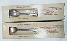 2 New Old Stock Reed & Barton Silver-Plate Infant Feeding Spoons Made In USA