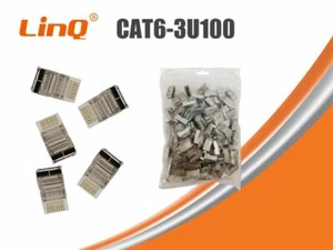 x 100 Connettori Plug Categoria 6 Rete Ethernet Lan Gigabit Linq Cat6-3u100 - Afbeelding 1 van 1