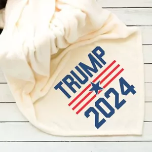 Trump 2024 Fleece Blanket 50x60 Custom Photo Throw Blanket - Picture 1 of 13