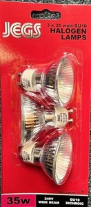 35W HALOGEN GU10 LIGHT BULBS - PACK OF 3 - CLOSED FRONT - Picture 1 of 1