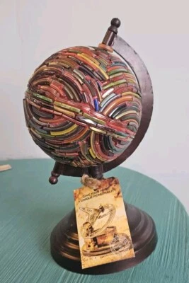 Impresionante globo terráqueo de vidrio hecho a mano vintage tesoros únicos Foto 1 de 4