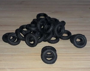 Dinky Mini Black Treaded Reproduction Rubber Tyres 13mm O/D Various Pack Sizes - Picture 1 of 9