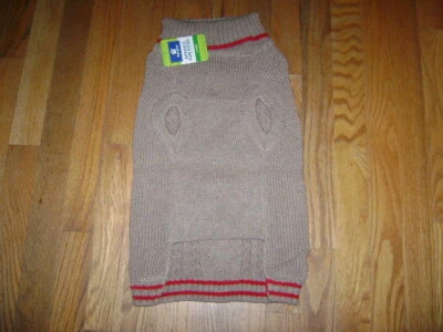 NUEVO CON ETIQUETAS TOP PAW Ropa para Perros Ropa Exterior TAN con RAYAS ROJAS Suéter VESTIDO MARFIL Talla L Foto 1 de 4