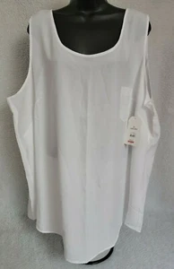 Faded Glory Womens Shirt Top Blouse Size 4X 26W/28W Arctic White NEW - Picture 1 of 12