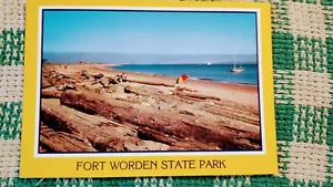 SCHÖNE CHROM POSTKARTE FORT WURDEN STATE PARK PORT CITIESEND WA - Bild 1 von 12