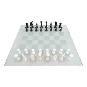 Mid 20th Century Large Format Minimalist Chess Pieces, Italy - Set of 33