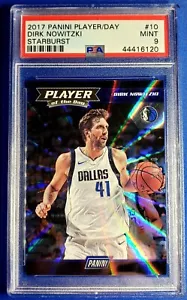 2017-18 Panini Player Of The Day Dirk Nowitzki Starburst /15 PSA 9 - Picture 1 of 3