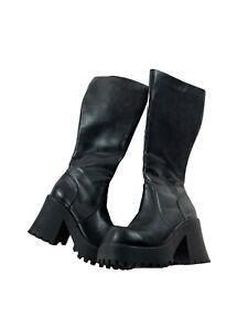 Vintage VTG L.E.I. Platform Chunky Faux Leather Boots Women’s Size 5 1/2
