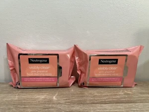 Neutrogena Visibly Clear Pink Grapefruit Facial  Cleansing Wipes, 2 Pack - Picture 1 of 3