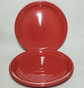Set of 2- Fiestaware Scarlet Red 9" Luncheon Plate 2012 Date Code - Picture 1 of 9