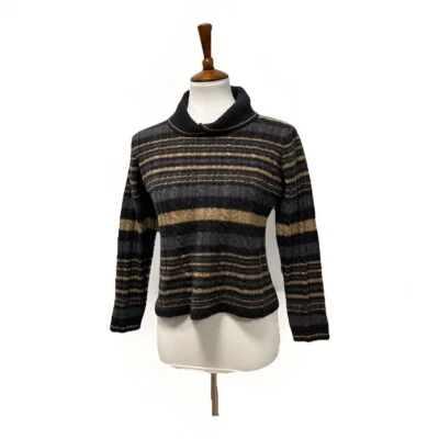 Suéter Pendleton Lana Merino Mujer XL Rayas Recortado Cable Tejido Silencioso Lujo Foto 1 de 4