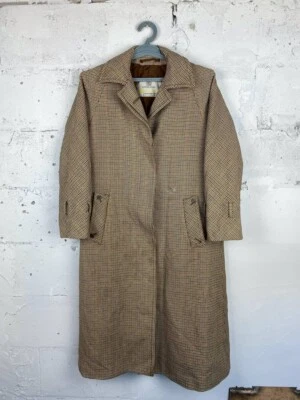 Rare Aquascutum Vintage Wool Plaid Trench Coat Size M - Image 1 of 4
