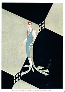 Ertes Art Deco Kostüm Illustrationen Theaterkostüme in Farbe 1979 Vintage - Bild 1 von 2